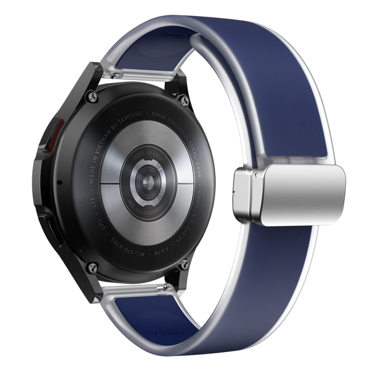 For Samsung Galaxy Watch6 / 5 / 4 Translucent Magnetic Silver Buckle Silicone Watch Band(Dark Blue) - free shipping - PMc TechLife - Order now!