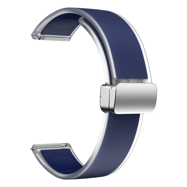 For Samsung Galaxy Watch6 / 5 / 4 Translucent Magnetic Silver Buckle Silicone Watch Band(Dark Blue) - free shipping - PMc TechLife - Order now!