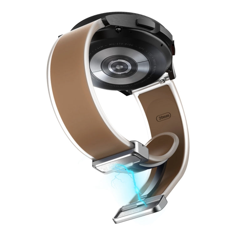 For Samsung Galaxy Watch6 / 5 / 4 Translucent Magnetic Silver Buckle Silicone Watch Band(Dark Brown) - free shipping - PMc TechLife - Order now!