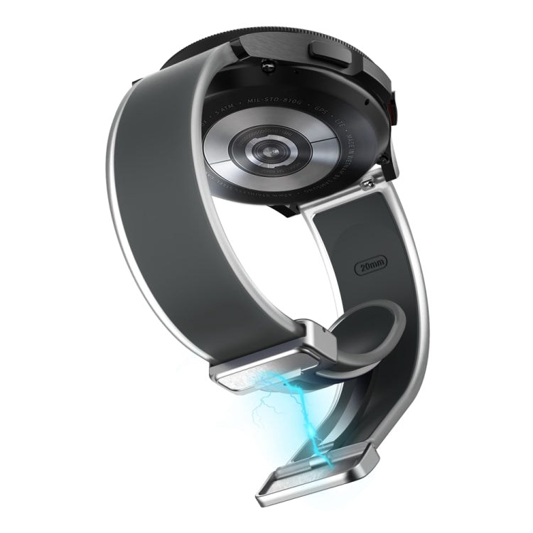 For Samsung Galaxy Watch6 / 5 / 4 Translucent Magnetic Silver Buckle Silicone Watch Band(Space Grey) - free shipping - PMc TechLife - Order now!