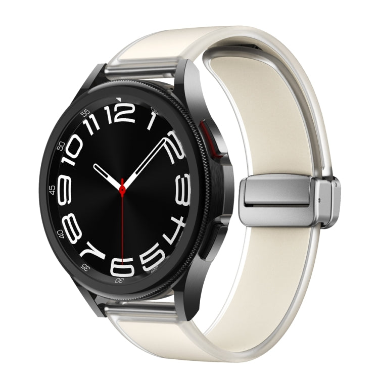 For Samsung Galaxy Watch6 / 5 / 4 Translucent Magnetic Silver Buckle Silicone Watch Band(Starlight Color) - free shipping - PMc TechLife - Order now!