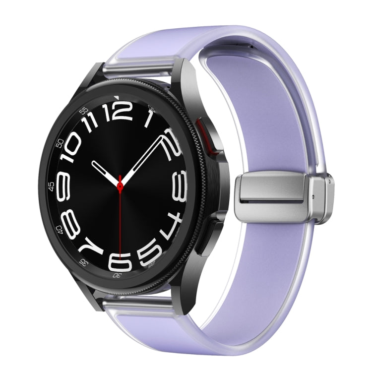 For Samsung Galaxy Watch6 / 5 / 4 Translucent Magnetic Silver Buckle Silicone Watch Band(Purple) - free shipping - PMc TechLife - Order now!