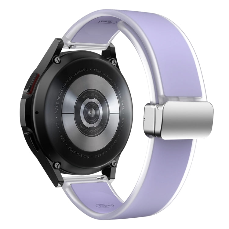 For Samsung Galaxy Watch6 / 5 / 4 Translucent Magnetic Silver Buckle Silicone Watch Band(Purple) - free shipping - PMc TechLife - Order now!