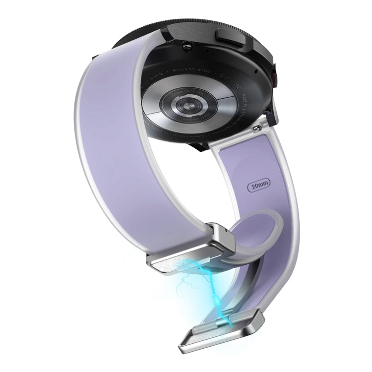 For Samsung Galaxy Watch6 / 5 / 4 Translucent Magnetic Silver Buckle Silicone Watch Band(Purple) - free shipping - PMc TechLife - Order now!