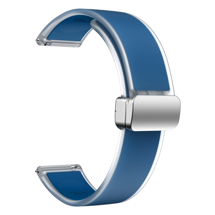 For Samsung Galaxy Watch6 / 5 / 4 Translucent Magnetic Silver Buckle Silicone Watch Band(Rock Blue) - free shipping - PMc TechLife - Order now!