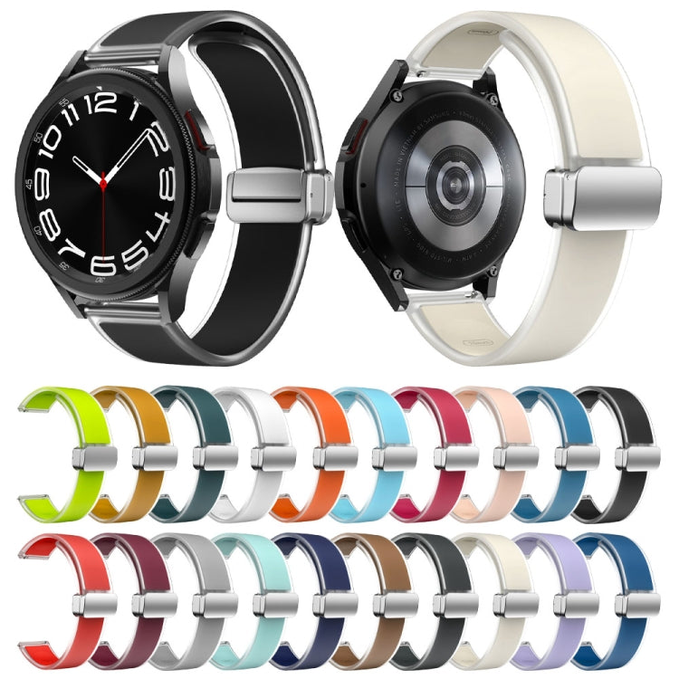 For Samsung Galaxy Watch6 / 5 / 4 Translucent Magnetic Silver Buckle Silicone Watch Band(Blue) - free shipping - PMc TechLife - Order now!