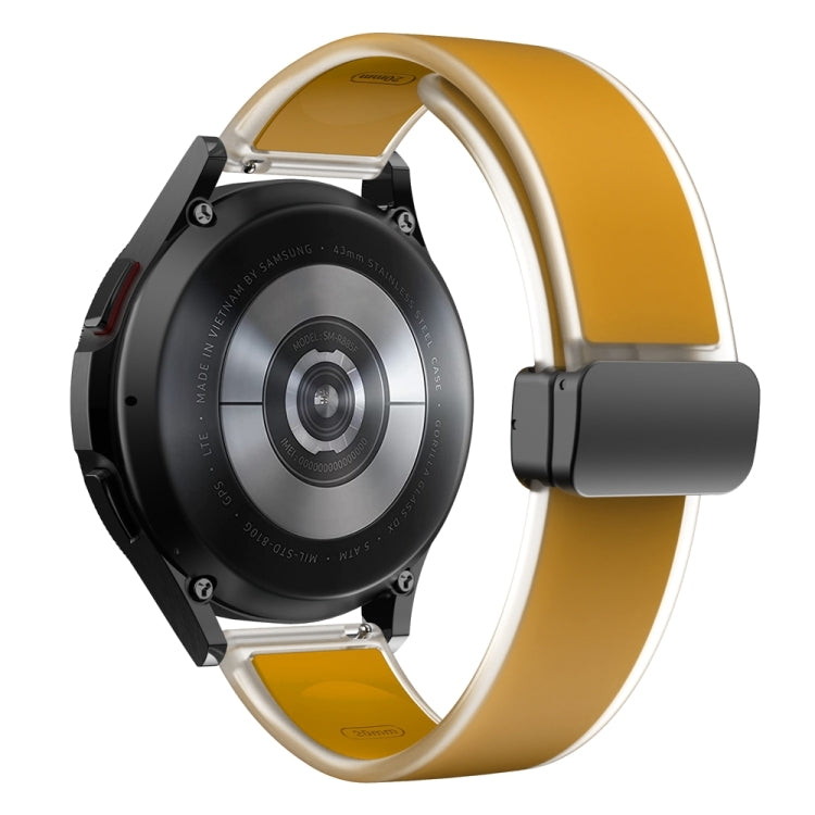 For Samsung Galaxy Watch6 / 5 / 4 Translucent Magnetic Black Buckle Silicone Watch Band(Dark Yellow) - free shipping - PMc TechLife - Order now!
