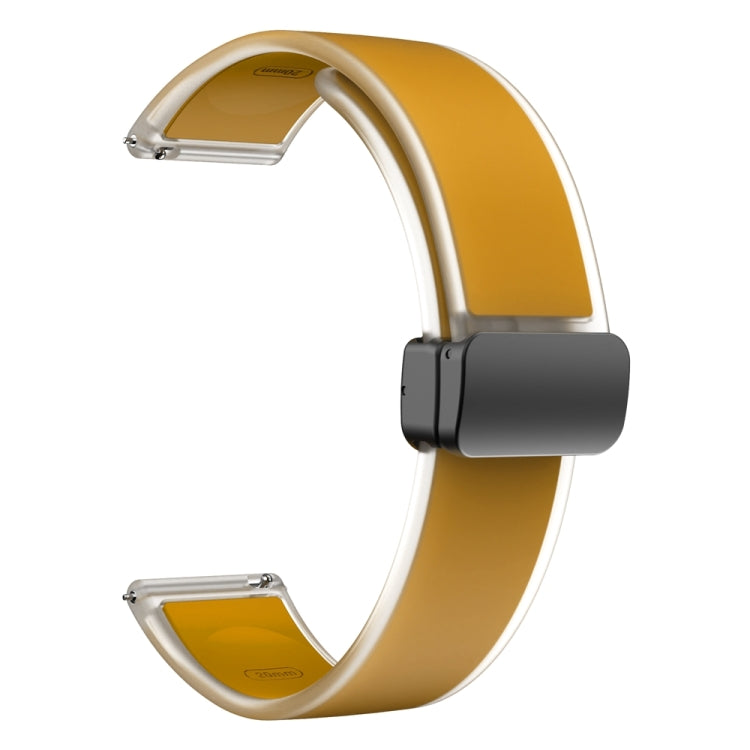 For Samsung Galaxy Watch6 / 5 / 4 Translucent Magnetic Black Buckle Silicone Watch Band(Dark Yellow) - free shipping - PMc TechLife - Order now!