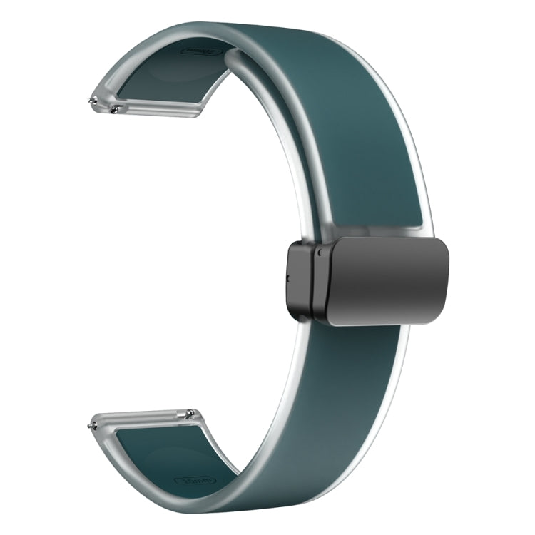 For Samsung Galaxy Watch6 / 5 / 4 Translucent Magnetic Black Buckle Silicone Watch Band(Dark Green) - free shipping - PMc TechLife - Order now!