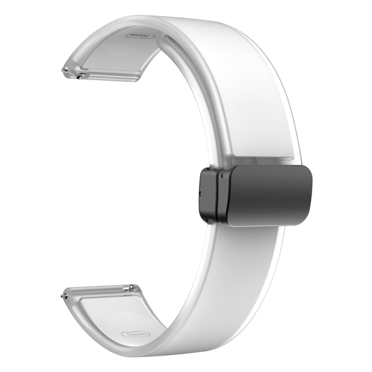 For Samsung Galaxy Watch6 / 5 / 4 Translucent Magnetic Black Buckle Silicone Watch Band(White) - free shipping - PMc TechLife - Order now!
