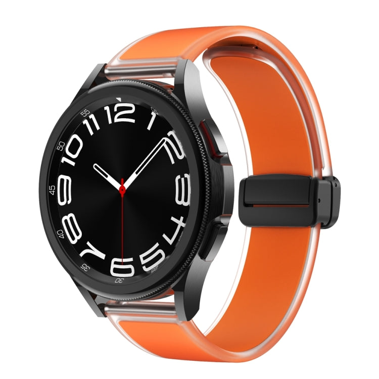 For Samsung Galaxy Watch6 / 5 / 4 Translucent Magnetic Black Buckle Silicone Watch Band(Orange) - free shipping - PMc TechLife - Order now!