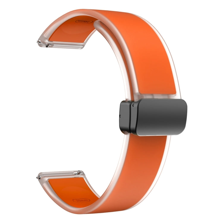 For Samsung Galaxy Watch6 / 5 / 4 Translucent Magnetic Black Buckle Silicone Watch Band(Orange) - free shipping - PMc TechLife - Order now!