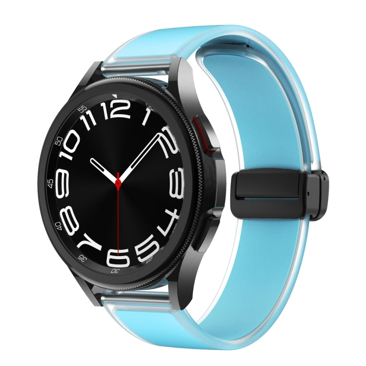 For Samsung Galaxy Watch6 / 5 / 4 Translucent Magnetic Black Buckle Silicone Watch Band(Tiffany Blue) - free shipping - PMc TechLife - Order now!