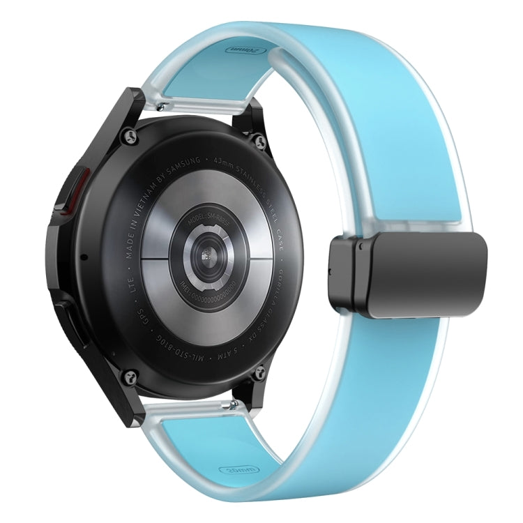 For Samsung Galaxy Watch6 / 5 / 4 Translucent Magnetic Black Buckle Silicone Watch Band(Tiffany Blue) - free shipping - PMc TechLife - Order now!