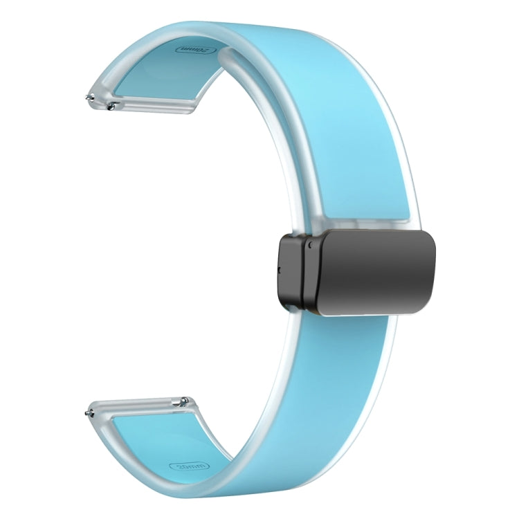 For Samsung Galaxy Watch6 / 5 / 4 Translucent Magnetic Black Buckle Silicone Watch Band(Tiffany Blue) - free shipping - PMc TechLife - Order now!