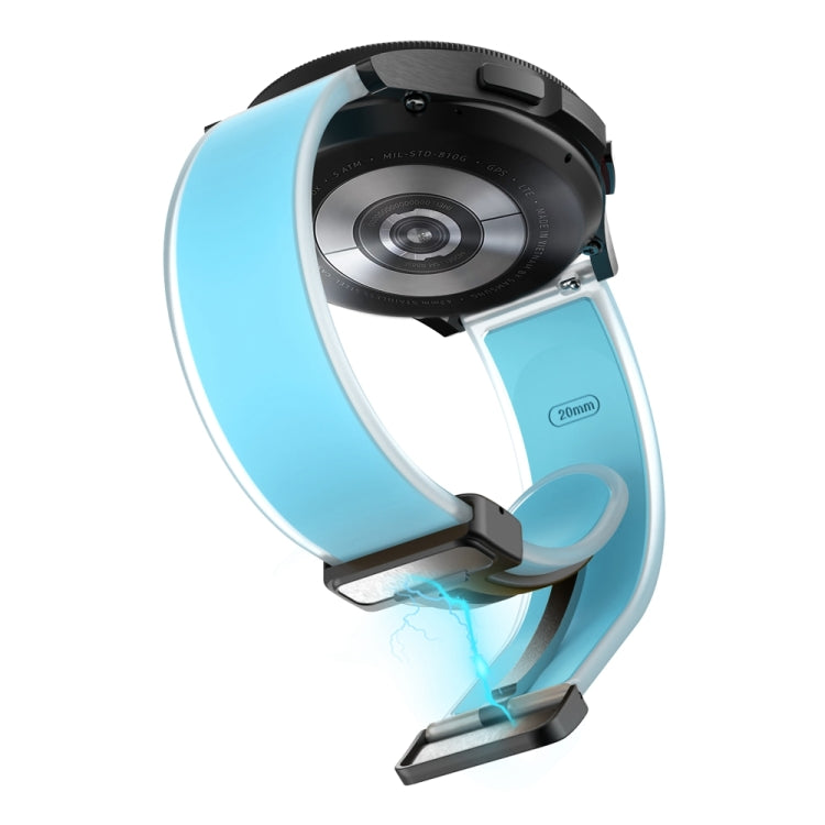 For Samsung Galaxy Watch6 / 5 / 4 Translucent Magnetic Black Buckle Silicone Watch Band(Tiffany Blue) - free shipping - PMc TechLife - Order now!
