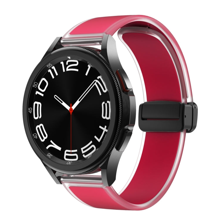 For Samsung Galaxy Watch6 / 5 / 4 Translucent Magnetic Black Buckle Silicone Watch Band(Magenta) - free shipping - PMc TechLife - Order now!