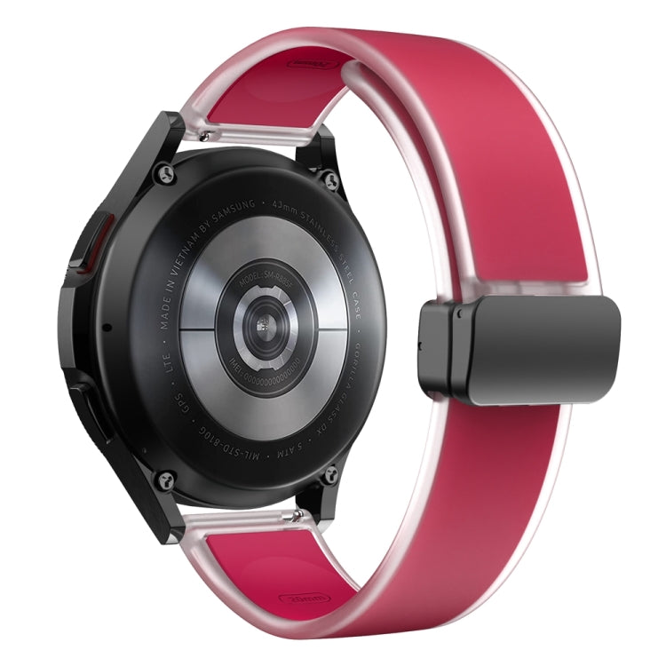 For Samsung Galaxy Watch6 / 5 / 4 Translucent Magnetic Black Buckle Silicone Watch Band(Magenta) - free shipping - PMc TechLife - Order now!