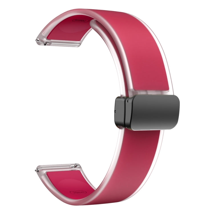 For Samsung Galaxy Watch6 / 5 / 4 Translucent Magnetic Black Buckle Silicone Watch Band(Magenta) - free shipping - PMc TechLife - Order now!