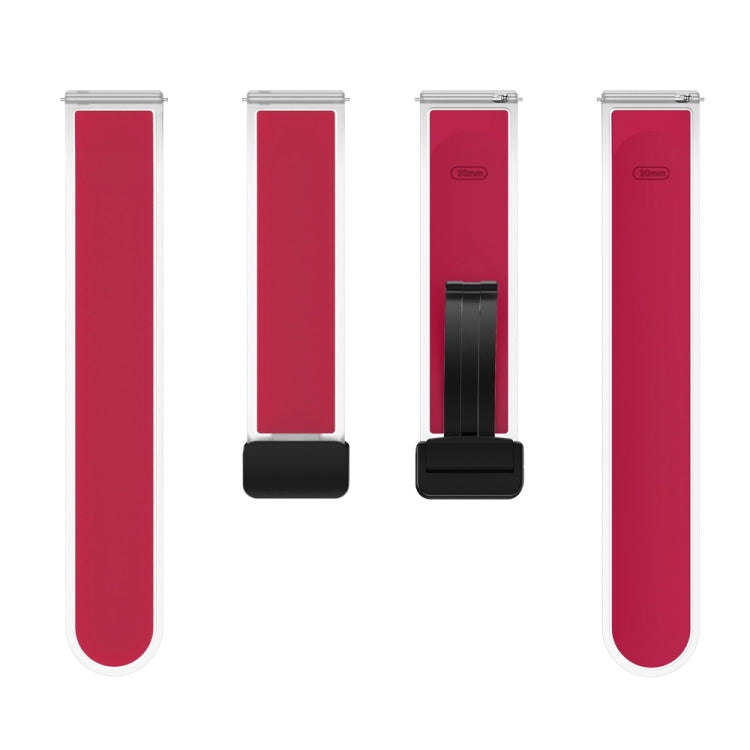 For Samsung Galaxy Watch6 / 5 / 4 Translucent Magnetic Black Buckle Silicone Watch Band(Magenta) - free shipping - PMc TechLife - Order now!