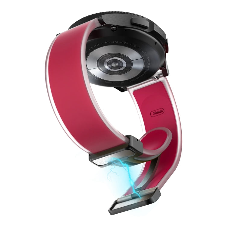 For Samsung Galaxy Watch6 / 5 / 4 Translucent Magnetic Black Buckle Silicone Watch Band(Magenta) - free shipping - PMc TechLife - Order now!