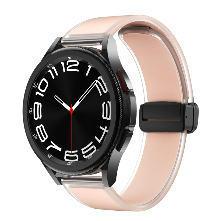 For Samsung Galaxy Watch6 / 5 / 4 Translucent Magnetic Black Buckle Silicone Watch Band(Pink) - free shipping - PMc TechLife - Order now!
