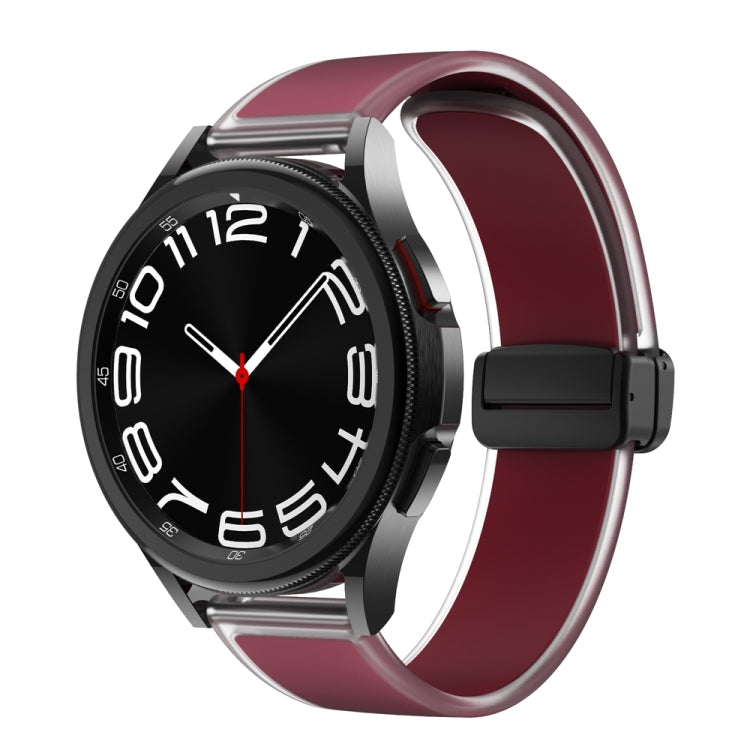 For Samsung Galaxy Watch6 / 5 / 4 Translucent Magnetic Black Buckle Silicone Watch Band(Wine Red) - free shipping - PMc TechLife - Order now!
