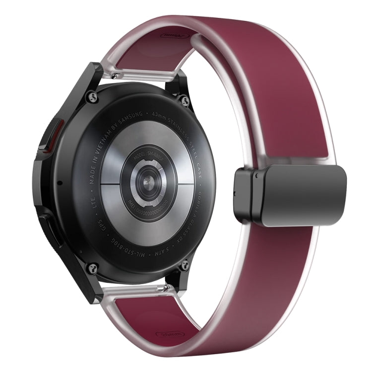 For Samsung Galaxy Watch6 / 5 / 4 Translucent Magnetic Black Buckle Silicone Watch Band(Wine Red) - free shipping - PMc TechLife - Order now!