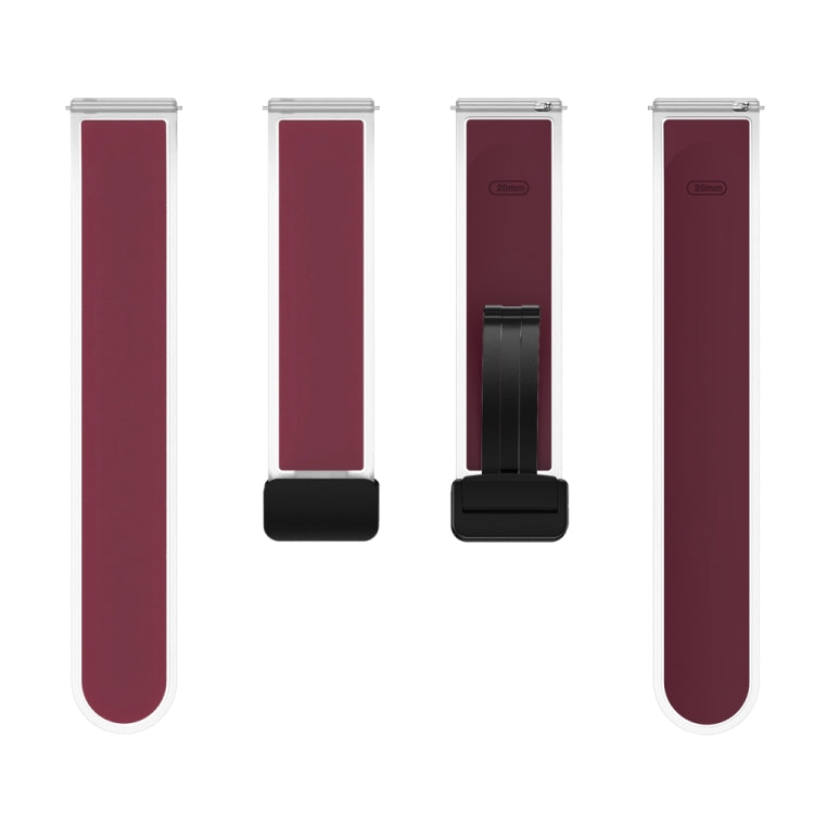 For Samsung Galaxy Watch6 / 5 / 4 Translucent Magnetic Black Buckle Silicone Watch Band(Wine Red) - free shipping - PMc TechLife - Order now!