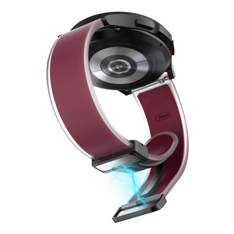 For Samsung Galaxy Watch6 / 5 / 4 Translucent Magnetic Black Buckle Silicone Watch Band(Wine Red) - free shipping - PMc TechLife - Order now!
