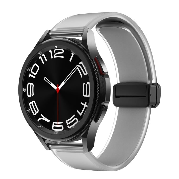 For Samsung Galaxy Watch6 / 5 / 4 Translucent Magnetic Black Buckle Silicone Watch Band(Light Grey) - free shipping - PMc TechLife - Order now!