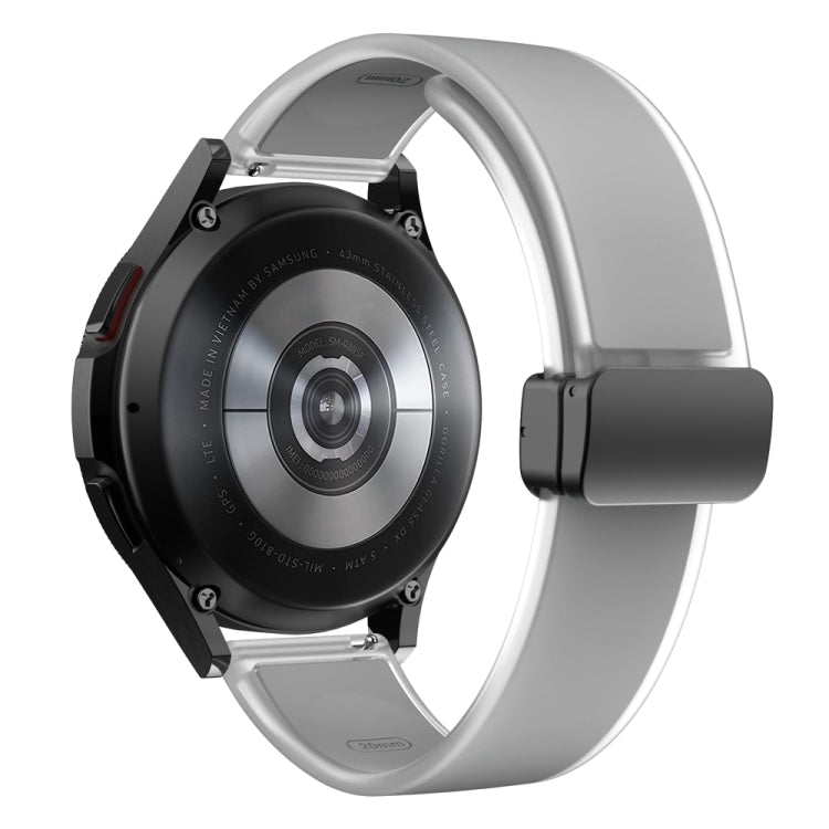 For Samsung Galaxy Watch6 / 5 / 4 Translucent Magnetic Black Buckle Silicone Watch Band(Light Grey) - free shipping - PMc TechLife - Order now!