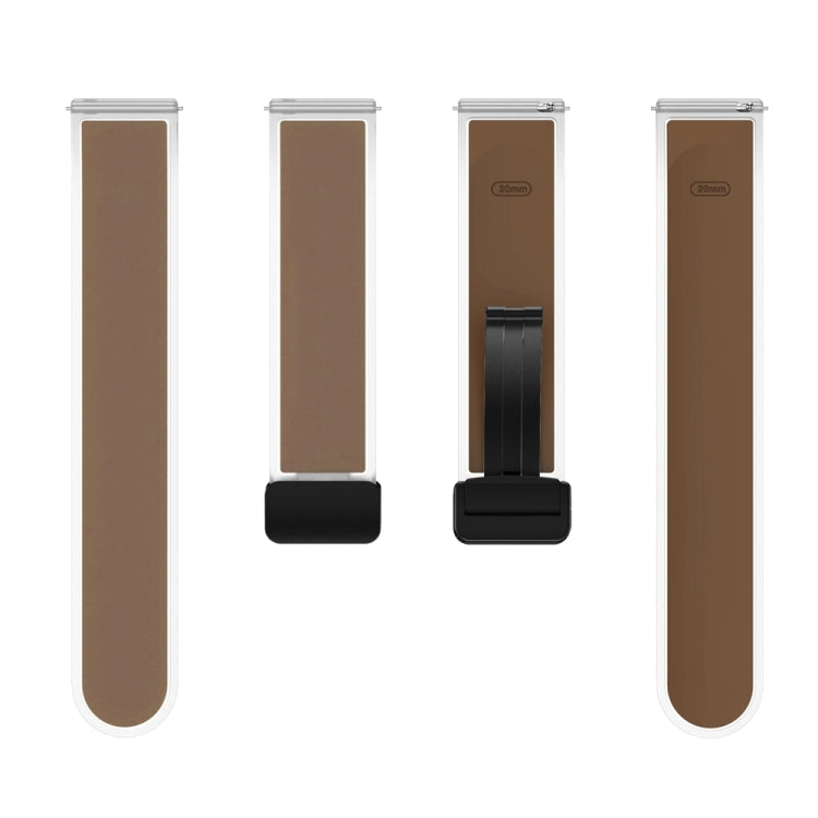 For Samsung Galaxy Watch6 / 5 / 4 Translucent Magnetic Black Buckle Silicone Watch Band(Dark Brown) - free shipping - PMc TechLife - Order now!