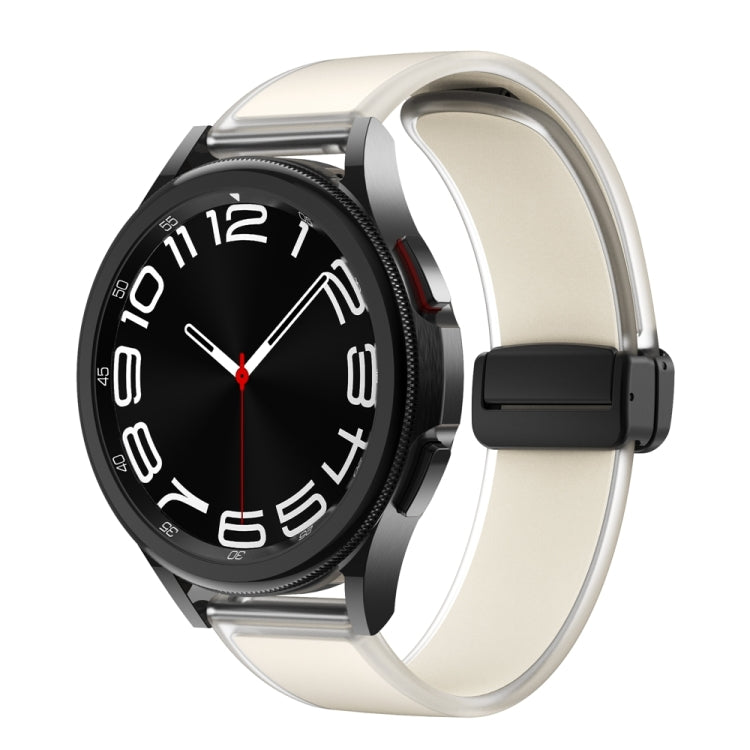For Samsung Galaxy Watch6 / 5 / 4 Translucent Magnetic Black Buckle Silicone Watch Band(Starlight Color) - free shipping - PMc TechLife - Order now!