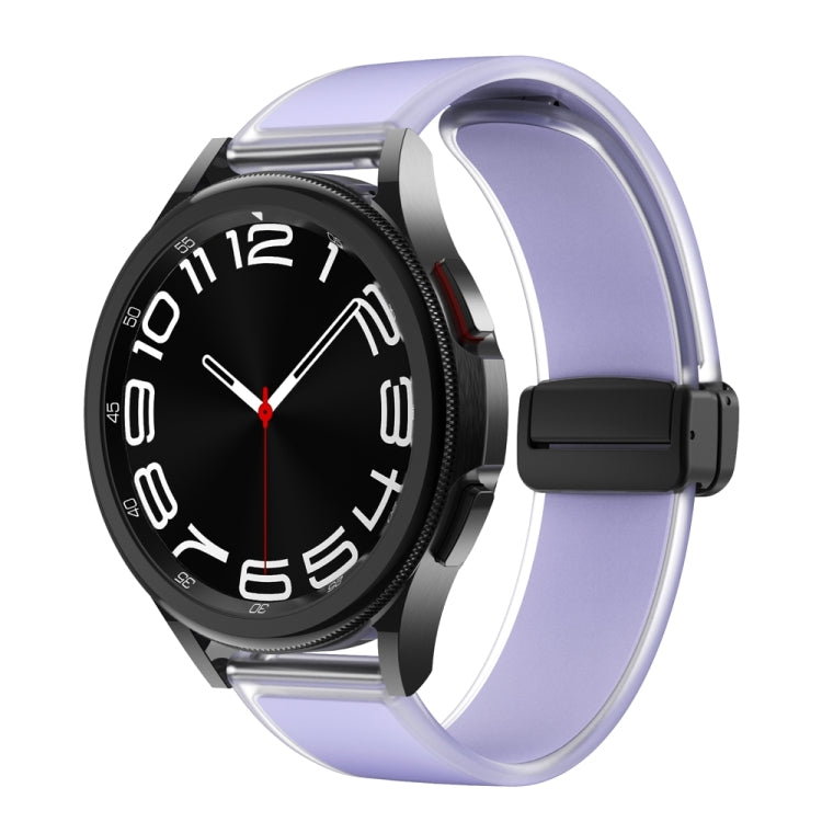For Samsung Galaxy Watch6 / 5 / 4 Translucent Magnetic Black Buckle Silicone Watch Band(Purple) - free shipping - PMc TechLife - Order now!