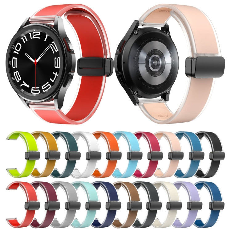 For Samsung Galaxy Watch6 / 5 / 4 Translucent Magnetic Black Buckle Silicone Watch Band(White) - free shipping - PMc TechLife - Order now!
