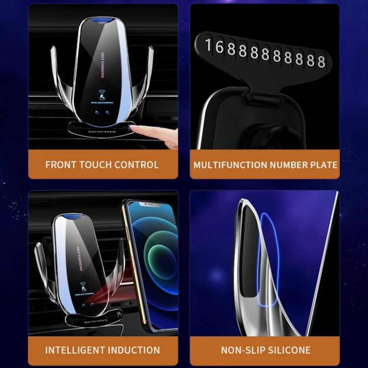 G10 Infrared lnduction Wireless Fast Charging Air Outlet Car Holder(Silver) - Wireless Charger Holders by PMC TechLife | Online Shopping South Africa | PMC TechLife | Buy Now Pay Later Mobicred