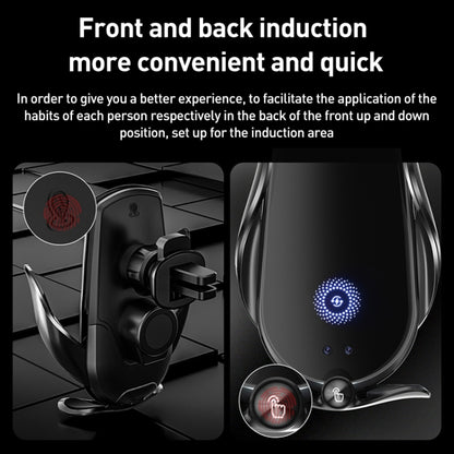 M1 Electric Opening/Closing Wireless Fast Charging Air Outlet Car Holder(Black) - Wireless Charger Holders by PMC Jewellery | Online Shopping South Africa | PMC Jewellery | Buy Now Pay Later Mobicred