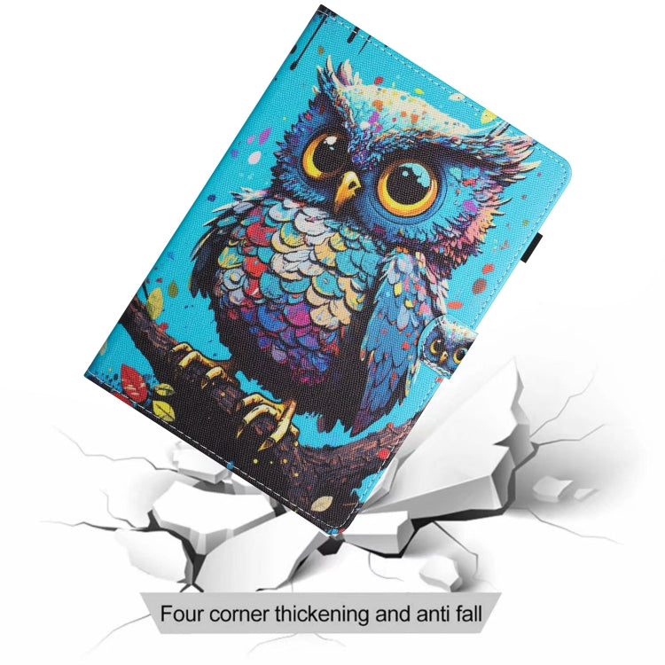 For iPad Pro 11 2024 Colored Drawing Stitching Leather Tablet Smart Case(Owl) - iPad Pro 11 2024 Cases by PMC Jewellery | Online Shopping South Africa | PMC Jewellery | Buy Now Pay Later Mobicred