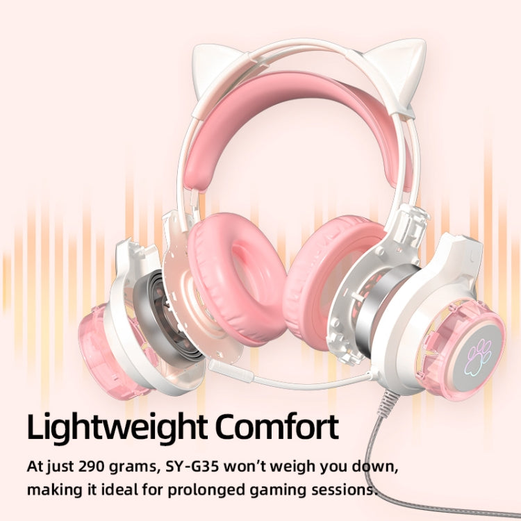 G35 Cute Cat RGB Head-mounted Wired Gaming Earphone(Black) - Multimedia Headset by PMC Jewellery | Online Shopping South Africa | PMC Jewellery | Buy Now Pay Later Mobicred