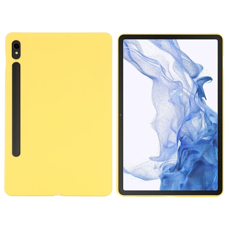 For Samsung Galaxy Tab S9 FE Pure Color Liquid Silicone Shockproof Tablet Case(Yellow) - Galaxy Tab S9 FE by PMC Jewellery | Online Shopping South Africa | PMC Jewellery | Buy Now Pay Later Mobicred