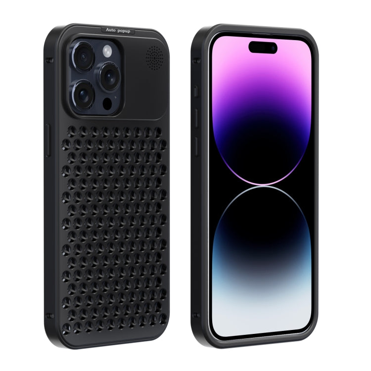 For iPhone 14 Pro Max R-JUST RJ58 Aromatherapy Metal Cooling Phone Case(Black) - iPhone 14 Pro Max Cases by R-JUST | Online Shopping South Africa | PMC Jewellery