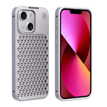 For iPhone 13 R-JUST RJ58 Aromatherapy Metal Cooling Phone Case(Silver) - iPhone 13 Cases by R-JUST | Online Shopping South Africa | PMC Jewellery