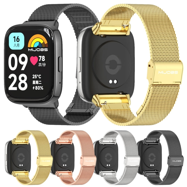For Redmi Watch 3 Lite / Watch 3 Active Mijobs Milan Buckle Metal Watch Band(Rose Gold) - free shipping - PMC TechLife - Order now!