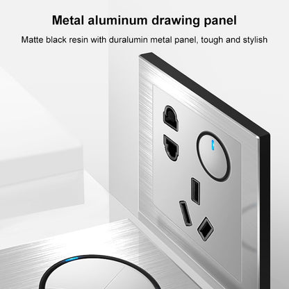 86mm Gray Aluminum Wire Drawing LED Switch Panel, Style:Triple Billing Control - Switch by PMC Jewellery | Online Shopping South Africa | PMC Jewellery | Buy Now Pay Later Mobicred