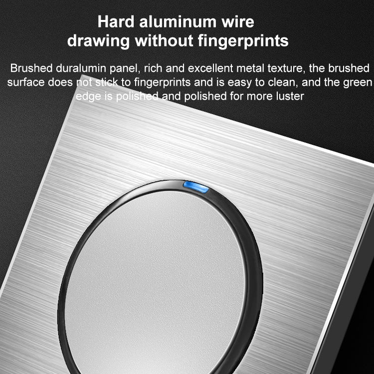 86mm Gray Aluminum Wire Drawing LED Switch Panel, Style:Triple Open Dual Control - Switch by PMC Jewellery | Online Shopping South Africa | PMC Jewellery | Buy Now Pay Later Mobicred