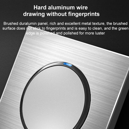 86mm Gray Aluminum Wire Drawing LED Switch Panel, Style:Four Open Dual Control - Switch by PMC Jewellery | Online Shopping South Africa | PMC Jewellery | Buy Now Pay Later Mobicred