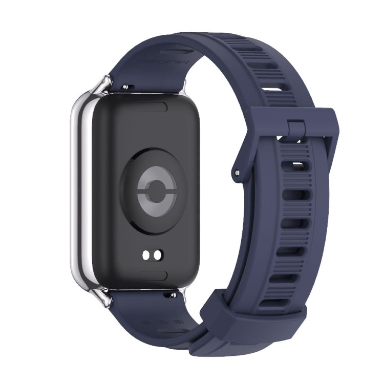 For Xiaomi Smart Band 9 Pro / 8 Pro Mijobs Flat Hole Breathable Silicone Watch Band(Midnight Blue+Silver) - free shipping - PMc TechLife - Order now!
