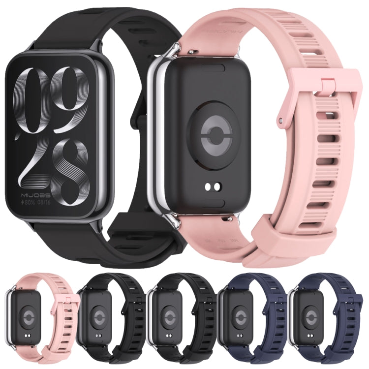 For Xiaomi Smart Band 9 Pro / 8 Pro Mijobs Flat Hole Breathable Silicone Watch Band(Midnight Blue+Black) - free shipping - PMc TechLife - Order now!