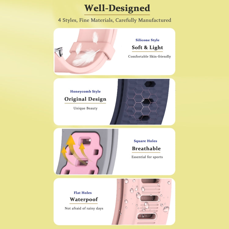 For Xiaomi Smart Band 9 Pro / 8 Pro Mijobs Flat Hole Breathable Silicone Watch Band(Pink+Silver) - free shipping - PMc TechLife - Order now!